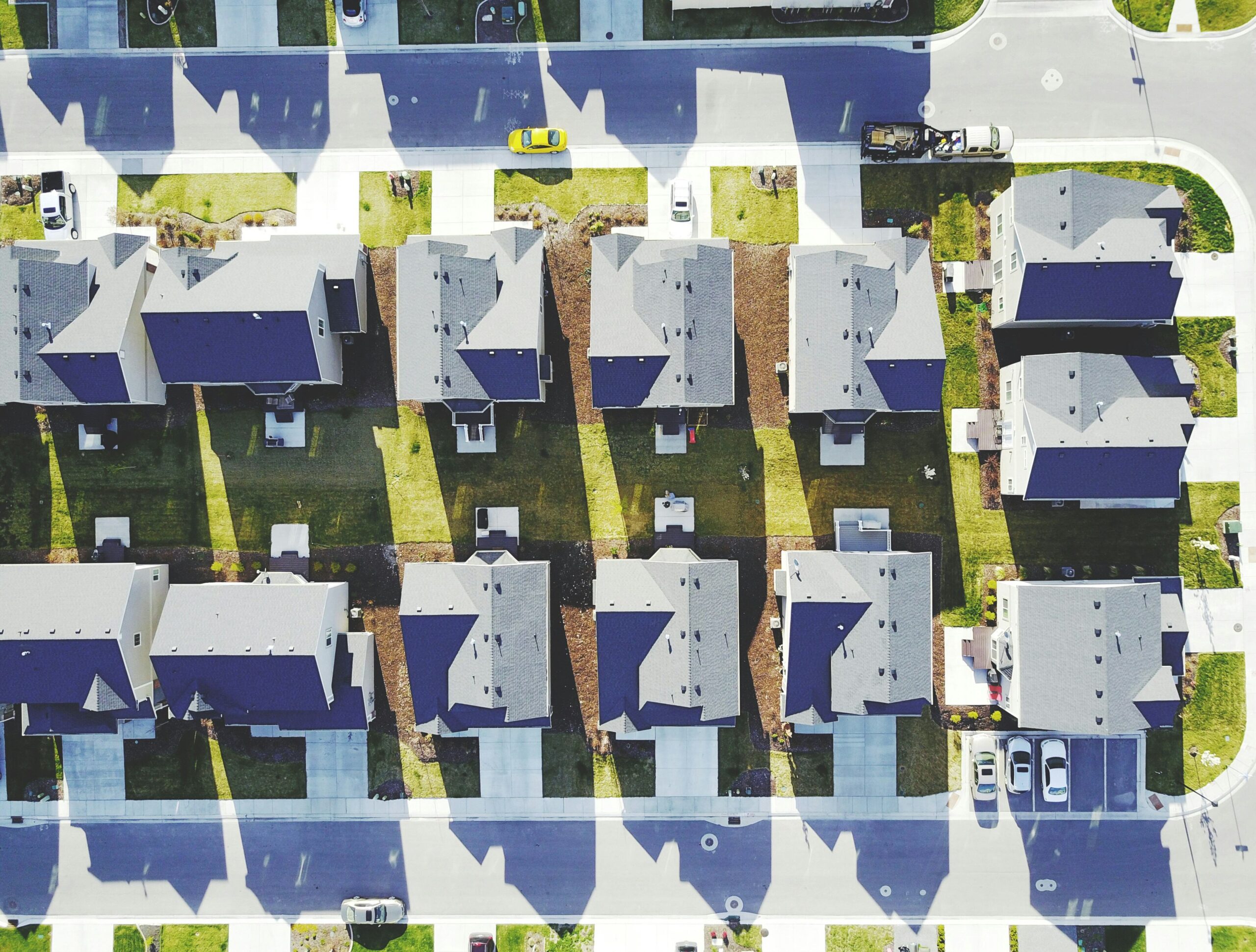 aerial view of houses